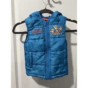 ✨ Paw Patrol‎ Toddler Boys Hooded Puffer Vest Size 3T Nickolodeon 2016